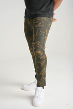 Load image into Gallery viewer, Buy Men's Spark Denim Ripped Biker Twill Pant in Woodland Camo