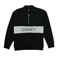 Load image into Gallery viewer, Buy OBEY Baron Zip Crew Polo Sweatshirt - Black - Swaggerlikeme.com / Grand General Store