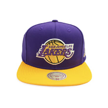 Load image into Gallery viewer, Buy NBA Los Angeles Lakers Logo Snapback Hat Purple and Yellow By Mitchell and Ness - Swaggerlikeme.com / Grand General Store
