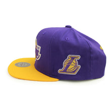 Load image into Gallery viewer, Buy NBA Los Angeles Lakers Logo Snapback Hat Purple and Yellow By Mitchell and Ness - Swaggerlikeme.com / Grand General Store
