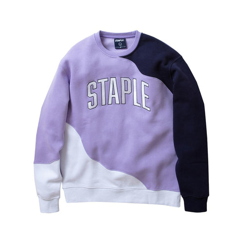Buy Staple Nassau Pieced Crewneck Sweatshirt - Purple - Swaggerlikeme.com / Grand General Store