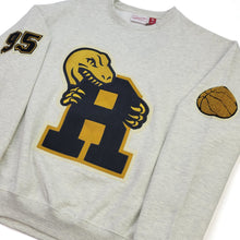 Load image into Gallery viewer, Buy Toronto Raptors Varsity Unisex Oversized Crewneck by Mitchell & Ness - Oatmeal