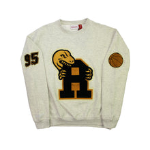 Load image into Gallery viewer, Buy Toronto Raptors Varsity Unisex Oversized Crewneck by Mitchell & Ness - Oatmeal