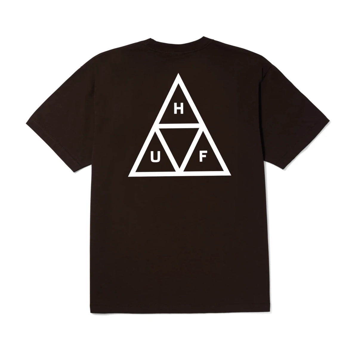 HUF Essentials Triple Triangle L/S T-Shirt Black XXL Tシャツ Men's HUF Set Triple Triangle SS Tee in Espresso