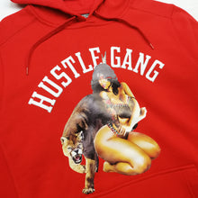 Load image into Gallery viewer, Buy Men's Hustle Gang Cougar Pullover Hoodie in Red