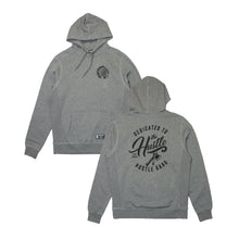 Load image into Gallery viewer, Buy Men's Hustle Gang Dedicated Pullover Hoodie in Heather Grey
