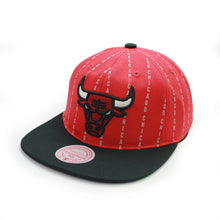 Load image into Gallery viewer, Buy Men's Mitchell & Ness NBA Chicago Bulls City Pinstripe Deadstock HWC Snapback Hat - Red