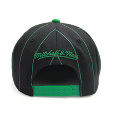 Load image into Gallery viewer, Buy Men's Boston Celtics Mitchell & Ness Team Pinstripe Snapback Hat - Black - Swaggerlikeme.com / Grand General Store