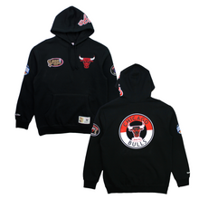 Load image into Gallery viewer, Buy Men's Chicago Bulls City Collection Fleece Hoody by Mitchell & Ness Black - Swaggerlikeme.com