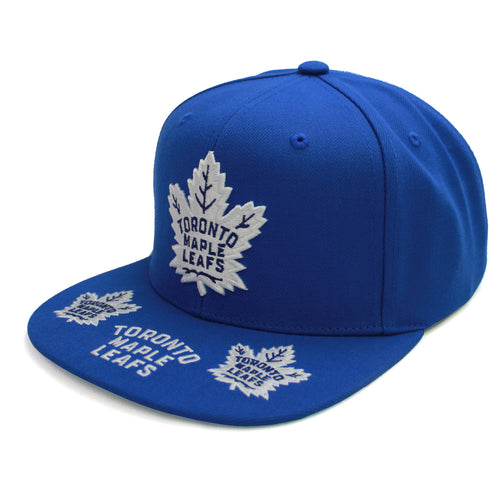 Men's Mitchell & Ness NHL Toronto Maple Leafs Vintage Hat Trick Snapback Hat Blue - Swaggerlikeme.com