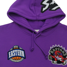 Load image into Gallery viewer, Men's Toronto Raptors City Collection Fleece Hoody by Mitchell & Ness Purple - Swaggerlikeme.com