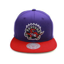 Load image into Gallery viewer, Buy Men's Toronto Raptors Mitchell & Ness NBA Team Two-Tone 2.0 Snapback Purple-Red - Swaggerlikeme.com
