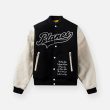 Load image into Gallery viewer, Buy Men's Paper Planes Varsity Jacket in Black