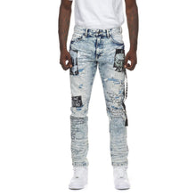 Load image into Gallery viewer, Buy Smoke Rise Collage Patch Jeans - Conway Blue - Swaggerlikeme.com / Grand General Store