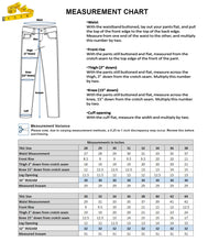 Load image into Gallery viewer, Measurement Chart for Spark Denim Ripped Biker Twill Pant