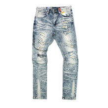 Load image into Gallery viewer, Buy Smoke Rise Rip Repair Fashion Jeans - Malibu Blue - Swaggerlikeme.com / Grand General Store