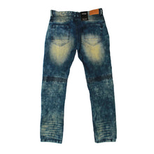 Load image into Gallery viewer, Buy Smoke Rise Oil Stain Biker Jeans - Depths Blue - Swaggerlikeme.com / Grand General Store