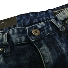 Load image into Gallery viewer, Buy Smoke Rise Oil Stain Biker Jeans - Depths Blue - Swaggerlikeme.com / Grand General Store