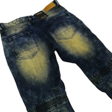 Load image into Gallery viewer, Buy Smoke Rise Oil Stain Biker Jeans - Depths Blue - Swaggerlikeme.com / Grand General Store