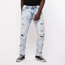 Load image into Gallery viewer, Buy Smoke Rise Drawstring Slim Tapered Jeans - Pearl Blue - Swaggerlikeme.com / Grand General Store