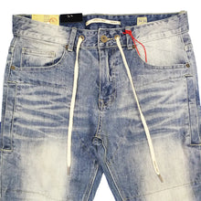 Load image into Gallery viewer, Buy Smoke Rise Drawstring Slim Tapered Jeans - Pearl Blue - Swaggerlikeme.com / Grand General Store