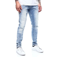 Load image into Gallery viewer, Buy Smoke Rise Drawstring Slim Tapered Jeans - Pearl Blue - Swaggerlikeme.com / Grand General Store