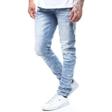 Load image into Gallery viewer, Buy Smoke Rise Drawstring Slim Tapered Jeans - Pearl Blue - Swaggerlikeme.com / Grand General Store