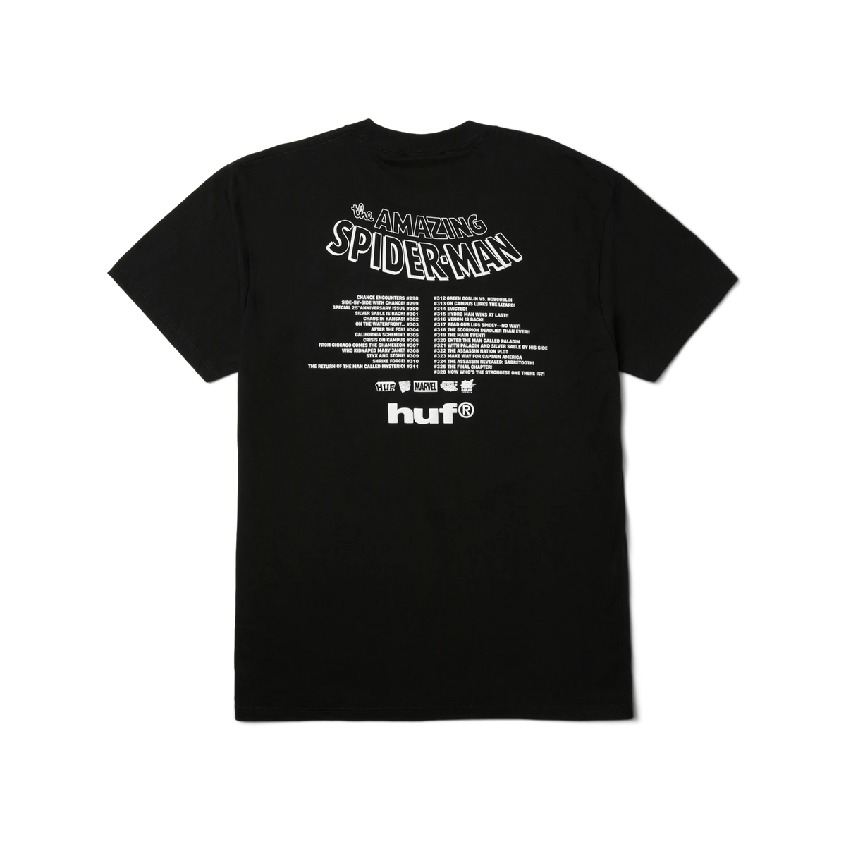 HUF x Marvel Spider-Man Three Hundred T-Shirt in Black 