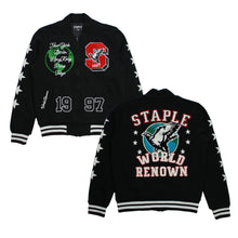 Load image into Gallery viewer, Buy Staple Pigeon Fleece Baseball Jacket in Black - Swaggerlikeme.com