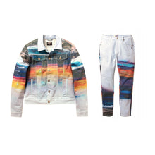 Load image into Gallery viewer, Buy Staple Sunset AOP Denim Suit - White