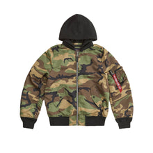Load image into Gallery viewer, Buy Alpha Industries L-2B Natus Flight Jacket - Woodland Camo / Black Hood - Swaggerlikeme.com / Grand General Store