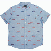 Load image into Gallery viewer, Buy HUF 1984 Chambray Short Sleeve Button Up Shirt - Blue - Swaggerlikeme.com / Grand General Store