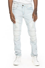 Load image into Gallery viewer, Buy PLATFORM 100 Denim Slim Strech Ripped Denim Pants - Bleach Blue - Swaggerlikeme.com / Grand General Store