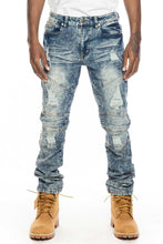 Load image into Gallery viewer, Buy PLATFORM 100 Denim Slim Strech Ripped Denim Pants - Vintage Blue - Swaggerlikeme.com / Grand General Store