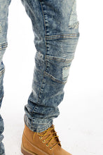 Load image into Gallery viewer, Buy PLATFORM 100 Denim Slim Strech Ripped Denim Pants - Vintage Blue - Swaggerlikeme.com / Grand General Store