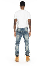 Load image into Gallery viewer, Buy PLATFORM 100 Denim Slim Strech Ripped Denim Pants - Vintage Blue - Swaggerlikeme.com / Grand General Store