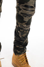 Load image into Gallery viewer, Buy PLATFORM 100 Denim Leather Patch Biker Denim Pants - Camo - Swaggerlikeme.com / Grand General Store