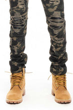 Load image into Gallery viewer, Buy PLATFORM 100 Denim Leather Patch Biker Denim Pants - Camo - Swaggerlikeme.com / Grand General Store
