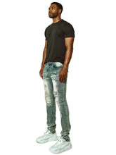 Load image into Gallery viewer, Buy PLATFORM 100 Denim Slim Strech Distressed Rip & Repair Jean - Vintage Blue - Swaggerlikeme.com / Grand General Store