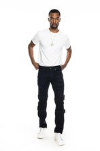 Load image into Gallery viewer, Buy PLATFORM 100 Denim Slim Strech Distressed Rhine Stone Denim Pant - Black - Swaggerlikeme.com / Grand General Store