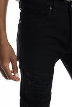 Load image into Gallery viewer, Buy PLATFORM 100 Denim Slim Strech Distressed Rhine Stone Denim Pant - Black - Swaggerlikeme.com / Grand General Store