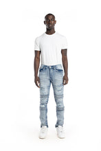 Load image into Gallery viewer, Buy PLATFORM 100 Denim Slim Strech Distressed Rhine Stone Denim Pant - Blue - Swaggerlikeme.com / Grand General Store