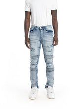 Load image into Gallery viewer, Buy PLATFORM 100 Denim Slim Strech Distressed Rhine Stone Denim Pant - Blue - Swaggerlikeme.com / Grand General Store