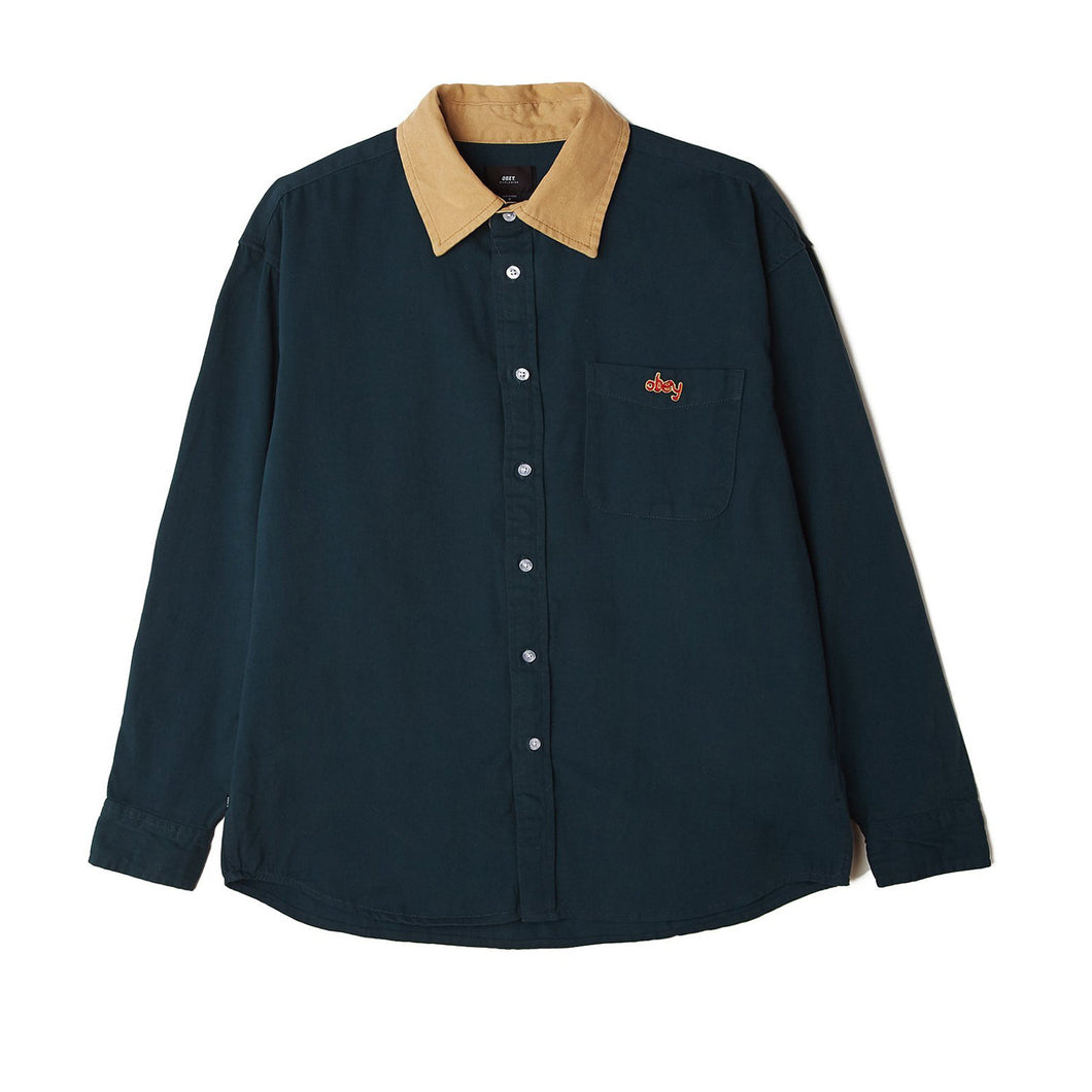 Buy OBEY Caleb Woven Shirt - Deep Teal - Swaggerlikeme.com / Grand General Store