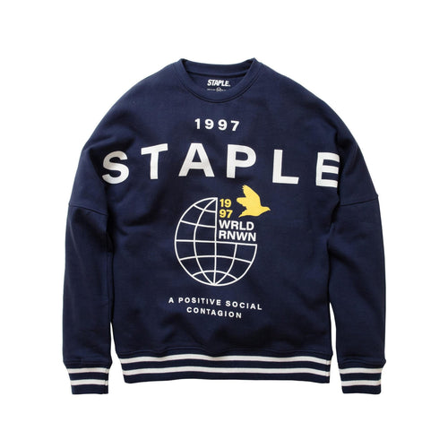 Buy Staple Midtown Crewneck Sweatshirt - Navy - Swaggerlikeme.com / Grand General Store
