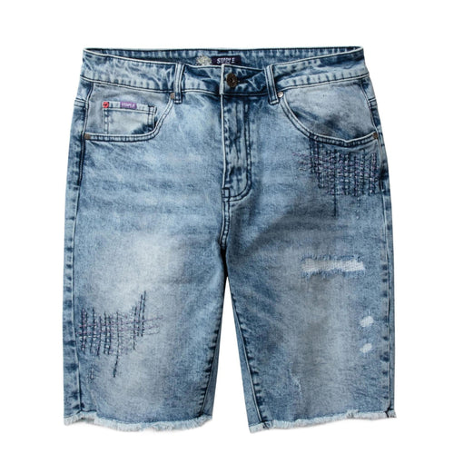 Buy Staple Stitched Denim Short - Light Stone Wash - Swaggerlikeme.com / Grand General Store