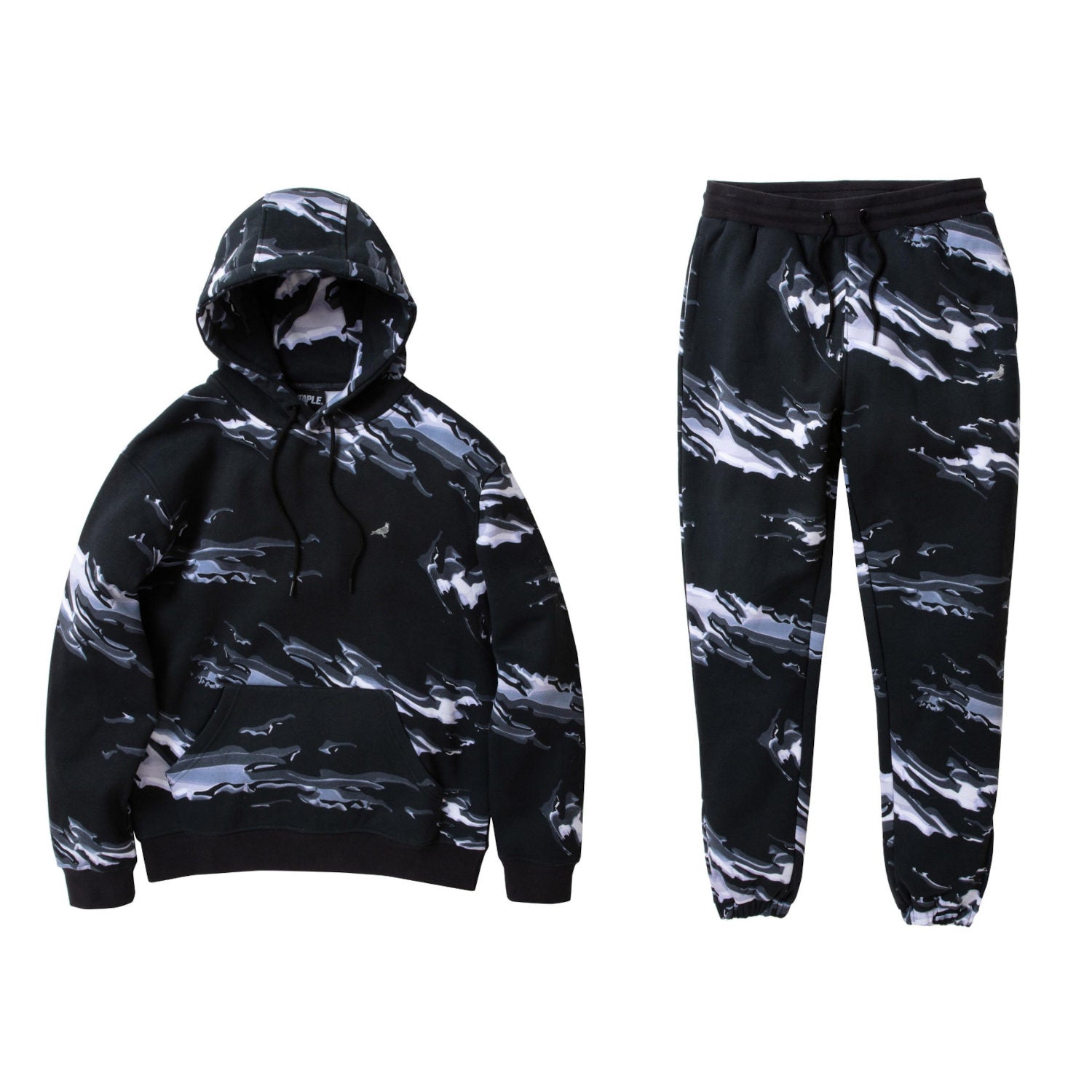 Men's Staple Maxwell Liquid Chrome Sweatsuit in Black