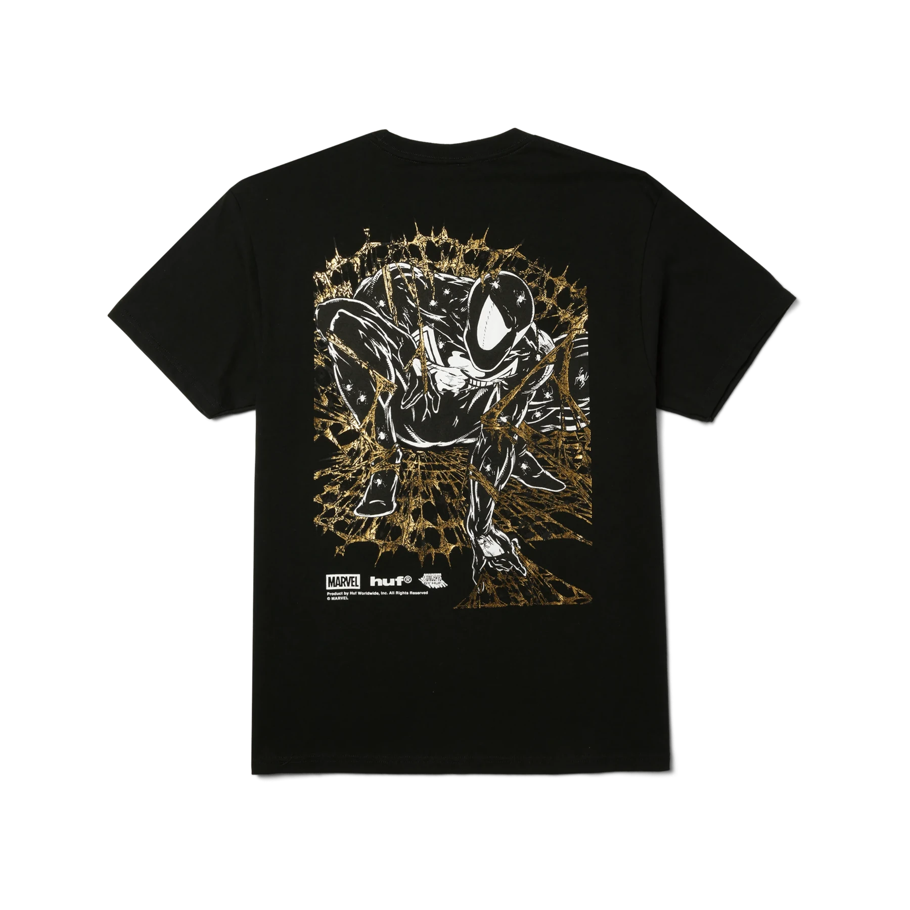 HUF x Marvel Spider-Man Arachknight Gold T-Shirt in Black 