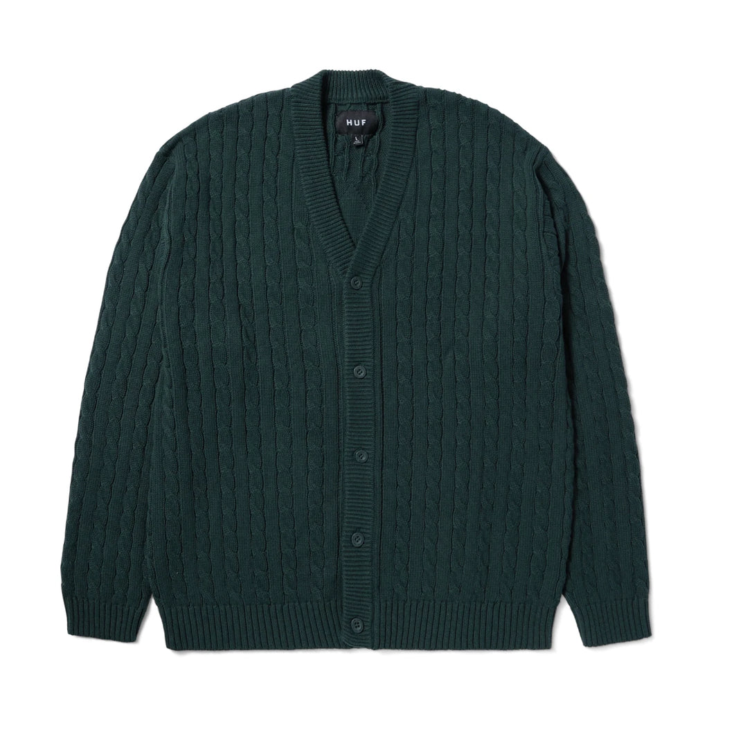 Buy Men's HUF Triple Triangle Jacquard Cardigan in Hunter Green - Swaggerlikeme.com