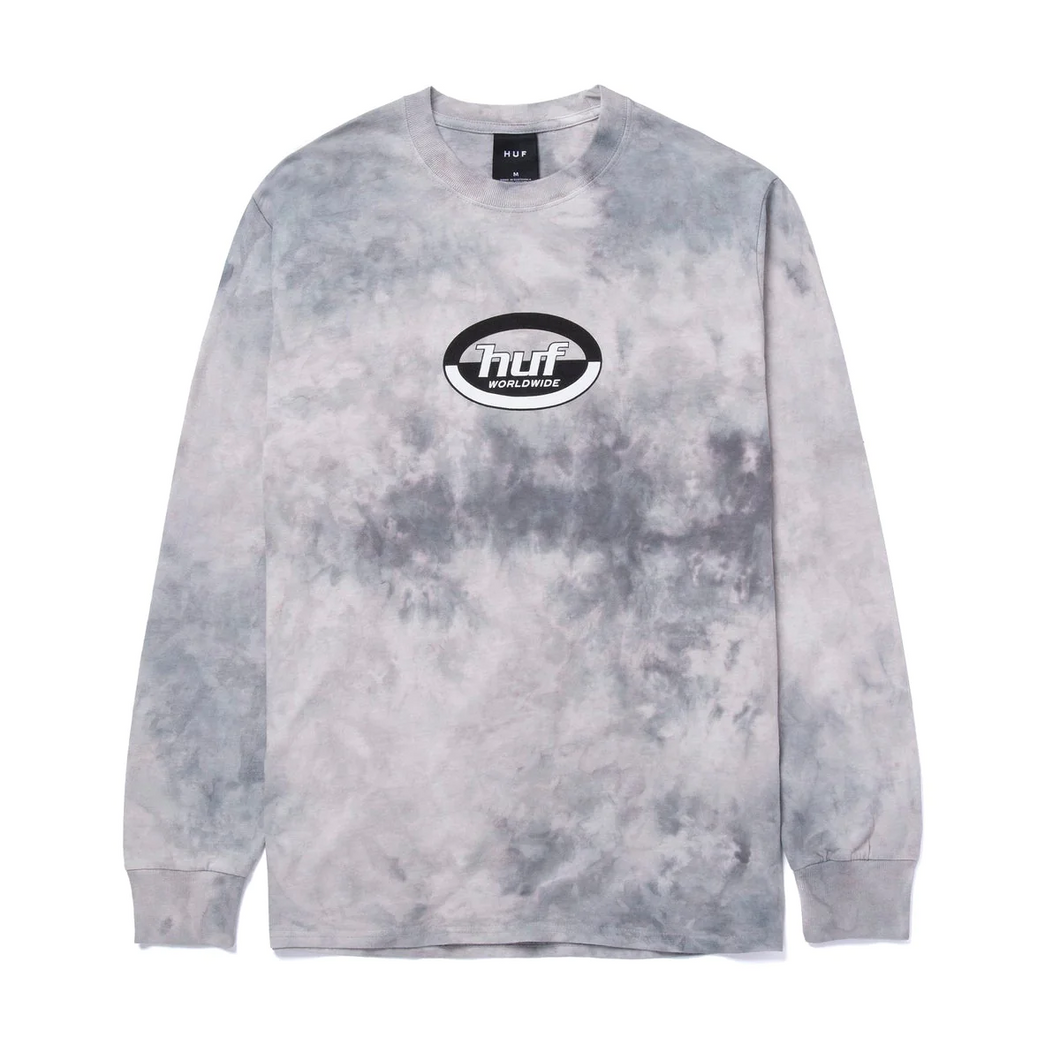 Buy Men's HUF Ellipse Logo LS Tee in Frost Gray 